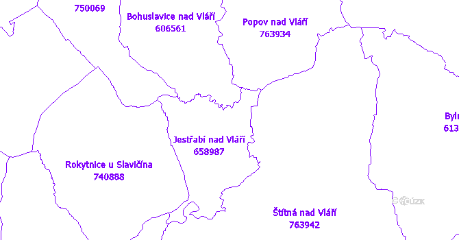 Katastrální mapa Jestřabí