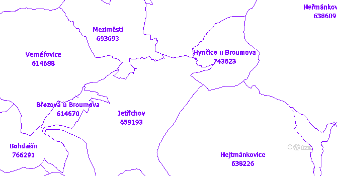 Katastrální mapa Jetřichov
