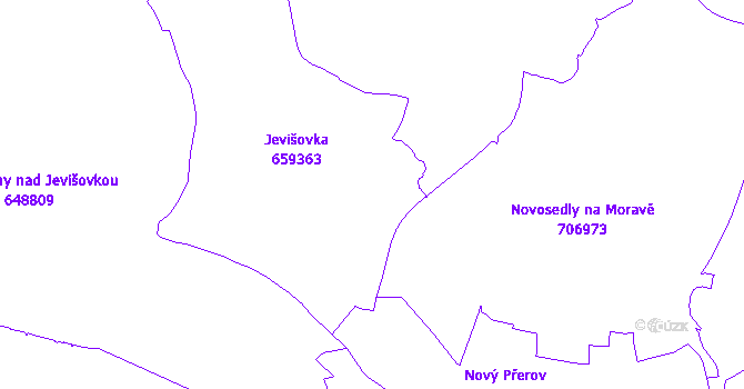 Katastrální mapa Jevišovka