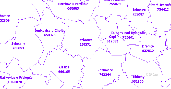Katastrální mapa Jezbořice