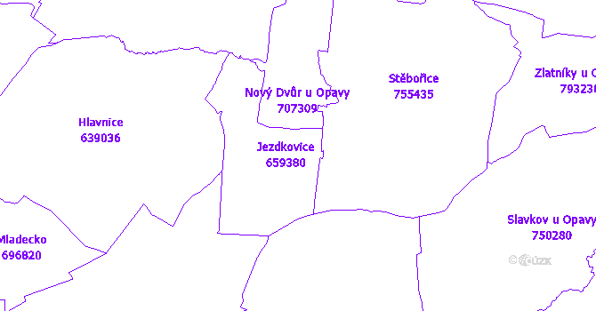 Katastrální mapa Jezdkovice