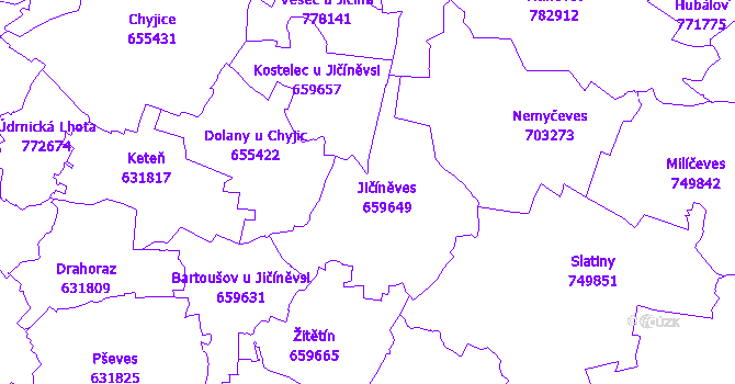 Katastrální mapa Jičíněves