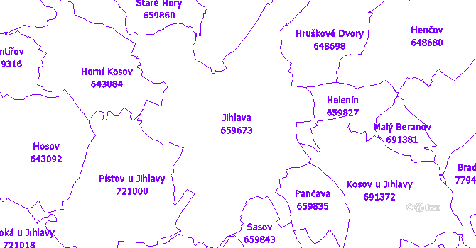 Katastrální mapa Jihlava