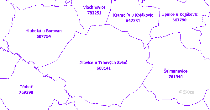 Katastrální mapa Jílovice