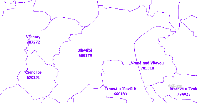 Katastrální mapa Jíloviště