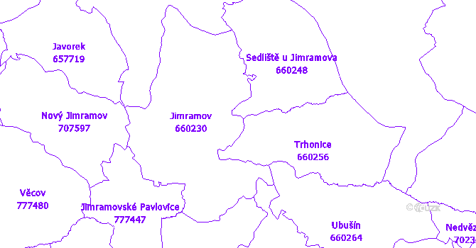 Katastrální mapa Jimramov