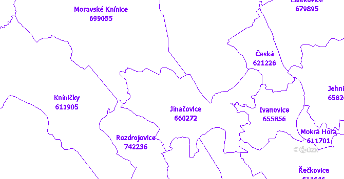 Katastrální mapa Jinačovice