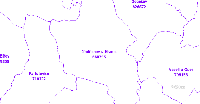 Katastrální mapa Jindřichov