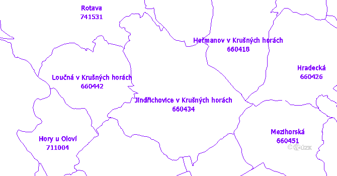 Katastrální mapa Jindřichovice