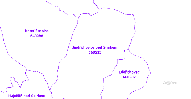 Katastrální mapa Jindřichovice pod Smrkem