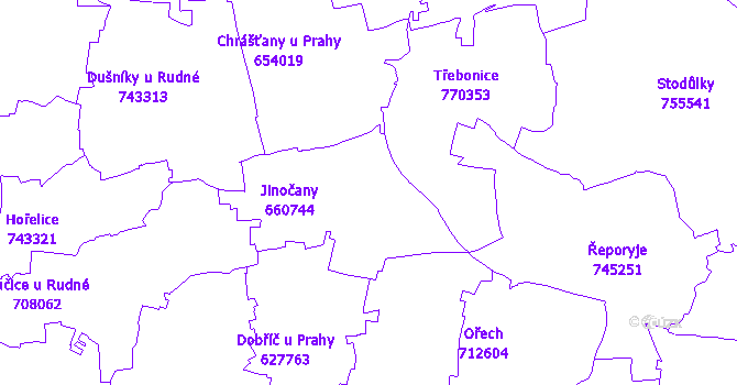 Katastrální mapa Jinočany