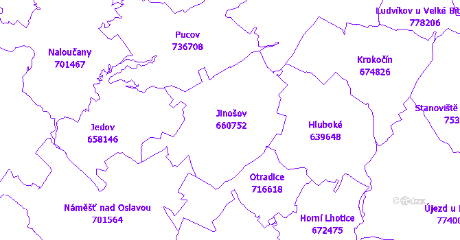Katastrální mapa Jinošov
