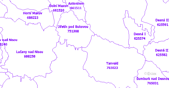 Katastrální mapa Jiřetín pod Bukovou