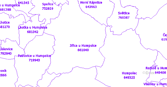 Katastrální mapa Jiřice