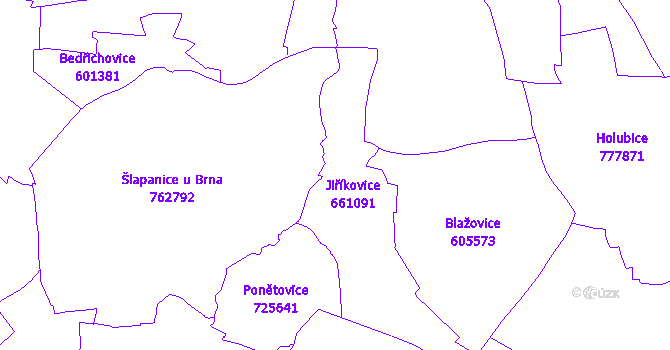 Katastrální mapa Jiříkovice