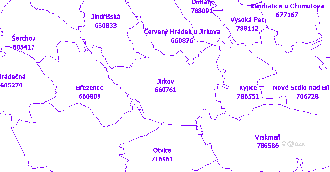 Katastrální mapa Jirkov