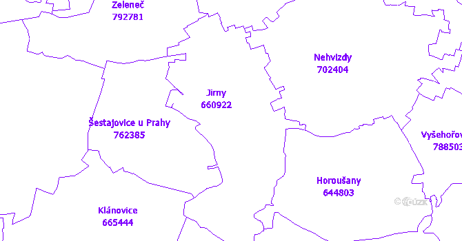 Katastrální mapa Jirny