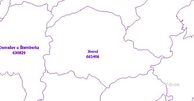 Katastrální mapa Jívová