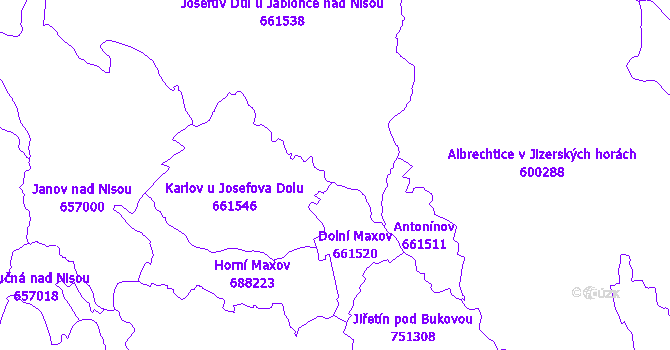 Katastrální mapa Josefův Důl