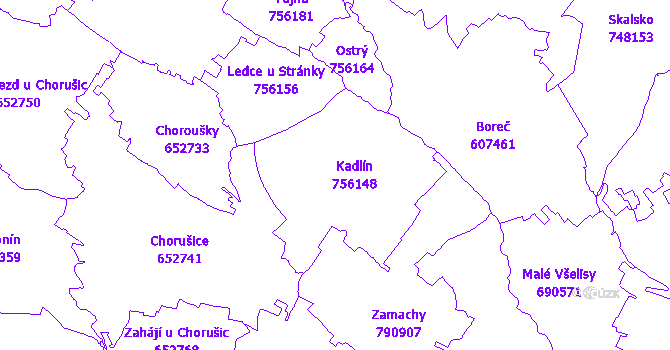Katastrální mapa Kadlín
