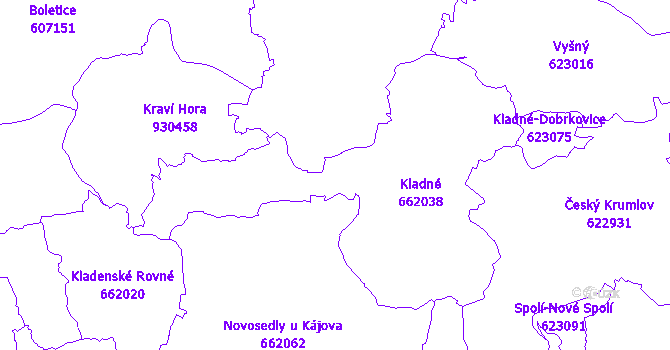 Katastrální mapa Kájov
