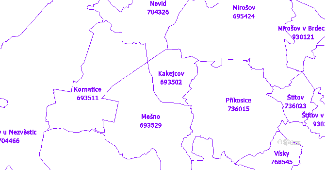 Katastrální mapa Kakejcov