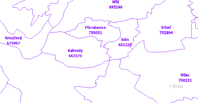 Katastrální mapa Kalivody