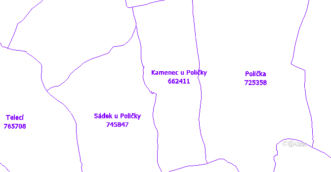 Katastrální mapa Kamenec u Poličky