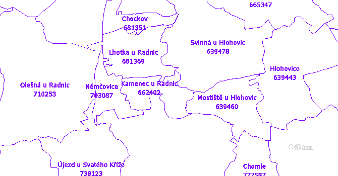 Katastrální mapa Kamenec