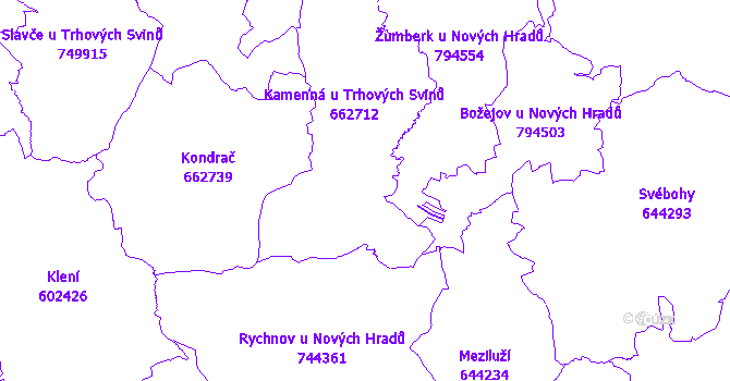 Katastrální mapa Kamenná