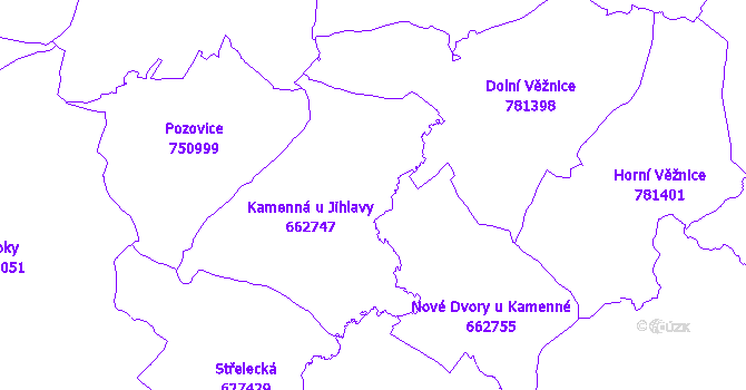 Katastrální mapa Kamenná