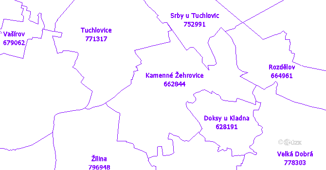 Katastrální mapa Kamenné Žehrovice