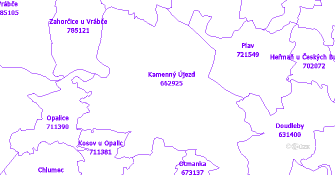 Katastrální mapa Kamenný Újezd