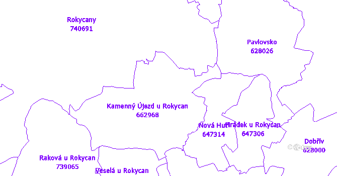 Katastrální mapa Kamenný Újezd