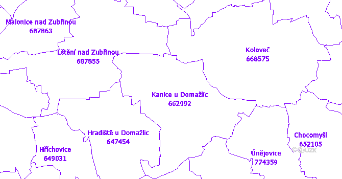 Katastrální mapa Kanice