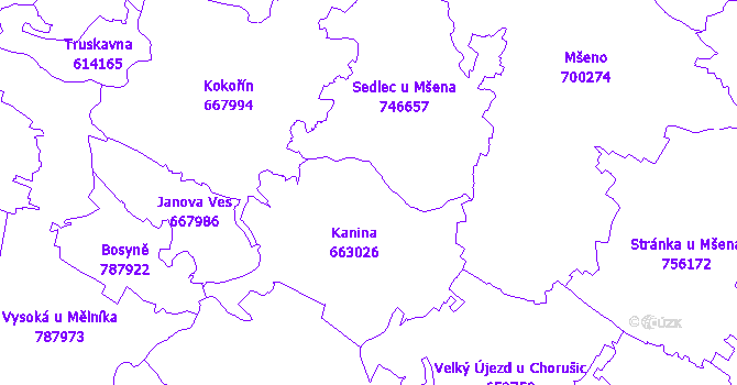 Katastrální mapa Kanina