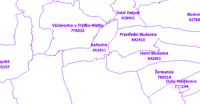 Katastrální mapa Kaňovice