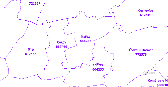 Katastrální mapa Kařez