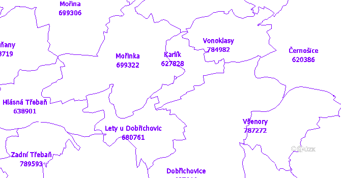 Katastrální mapa Karlík