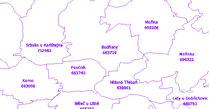 Katastrální mapa Karlštejn