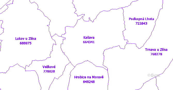 Katastrální mapa Kašava