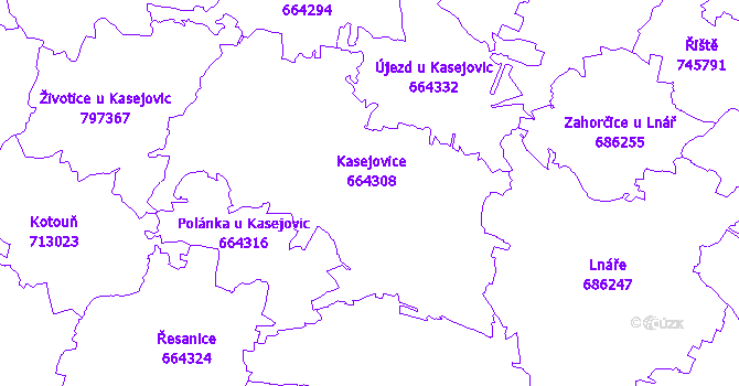 Katastrální mapa Kasejovice