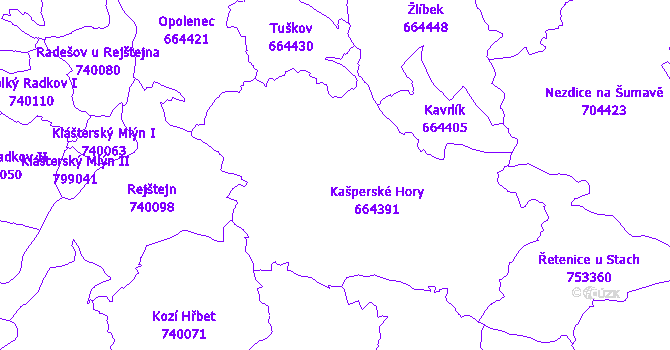 Katastrální mapa Kašperské Hory