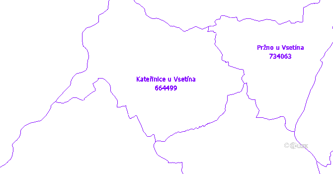 Katastrální mapa Kateřinice