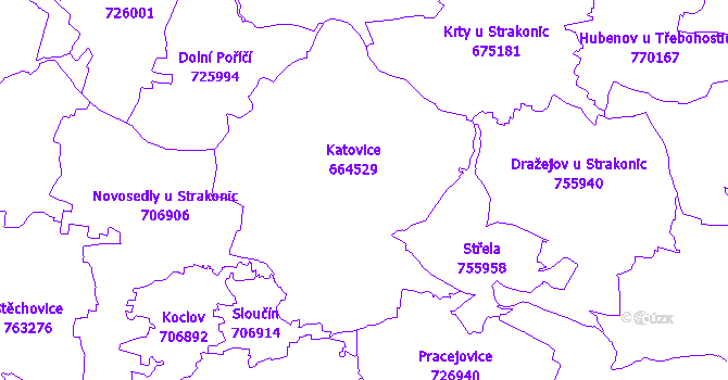 Katastrální mapa Katovice