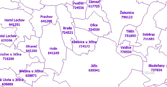 Katastrální mapa Kbelnice