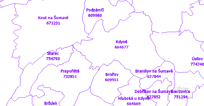 Katastrální mapa Kdyně