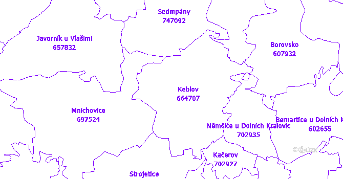 Katastrální mapa Keblov