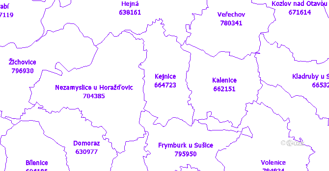Katastrální mapa Kejnice