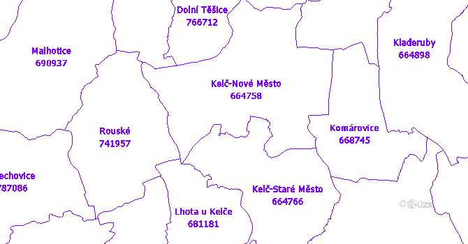 Katastrální mapa Kelč